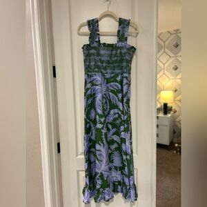 🌴🍍FARM Rio🍍🌴Tropical Swing Smocked Sleeveless Midi Dress- Sold Out!🍍🌴